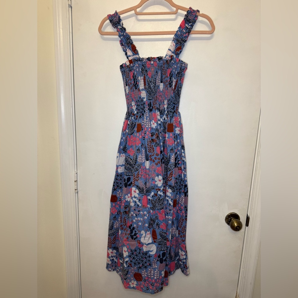 Kate Spade Blue and Pink Floral Maxi Dress